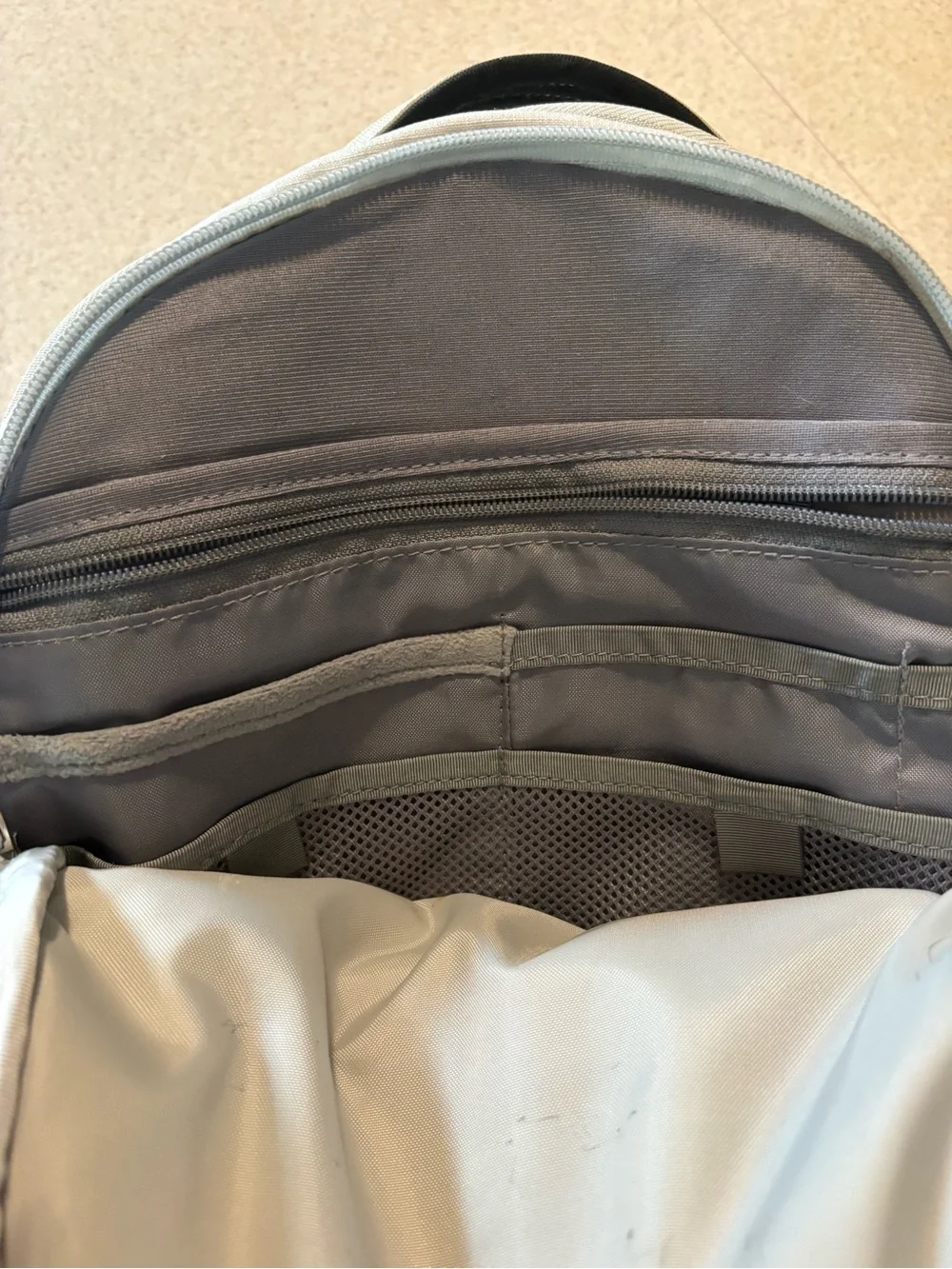 The North Face Light Gray and Black Men's Backpack